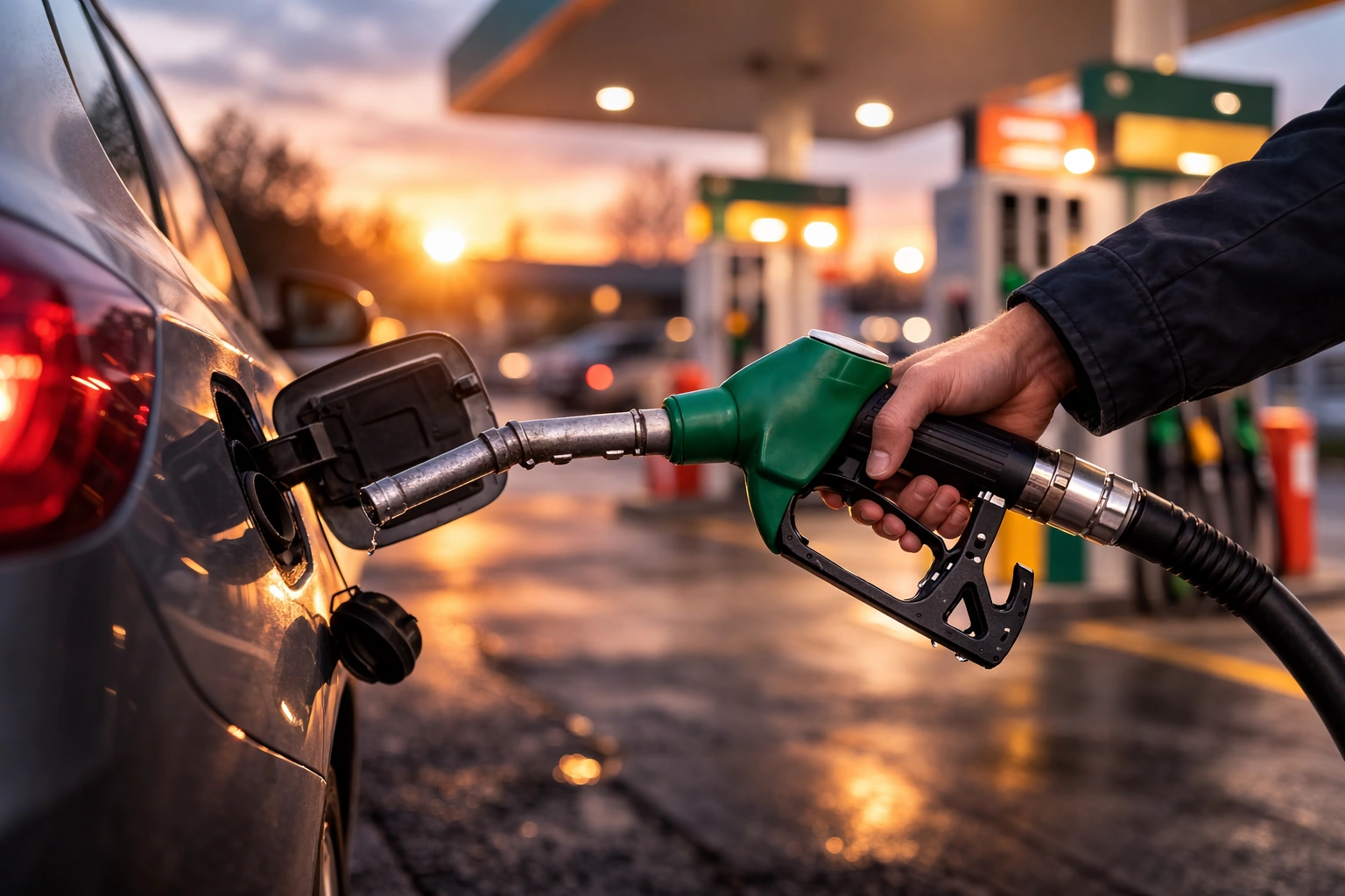 Bico de abastecimento num posto de combustível, ilustrando a subida dos preços