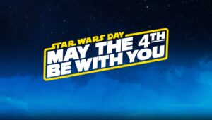 Imagem com um logótipo alusivo ao Star Wars Day.