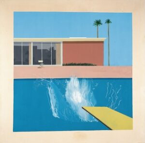 Imagem da obra A Bigger Splash de David Hockney