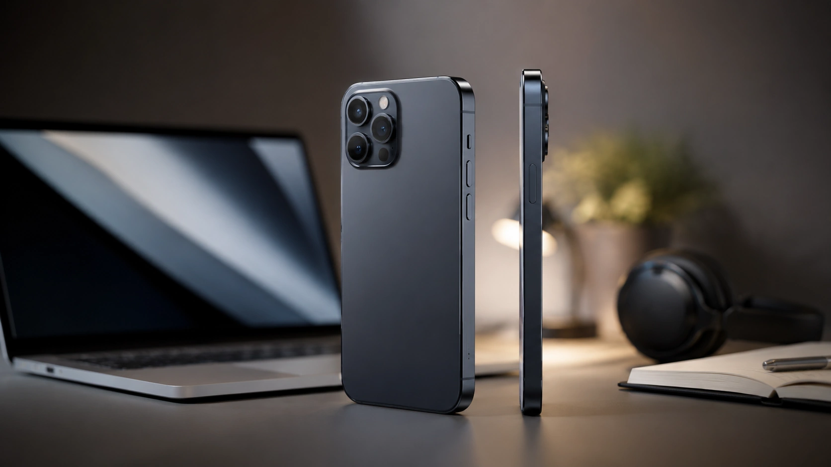 Smartphone moderno genérico numa mesa usado para ilustrar rumores sobre o iPhone 18 Pro