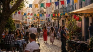 Arraial dos Santos Populares numa rua de Lisboa