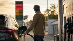 Condutor abastece o automóvel antes da subida dos combustíveis