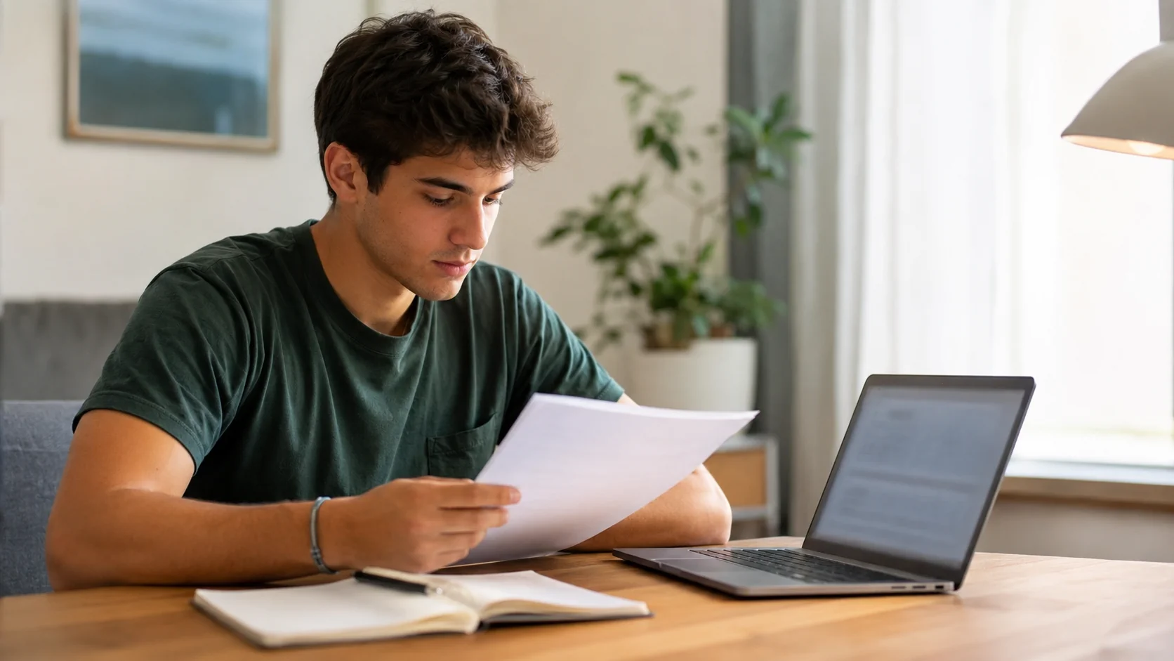 Estudante verifica a Ficha ENES antes da candidatura ao ensino superior