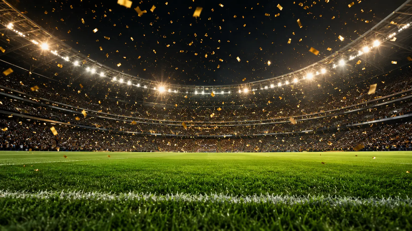 Estádio iluminado preparado para a final do Mundial 2026
